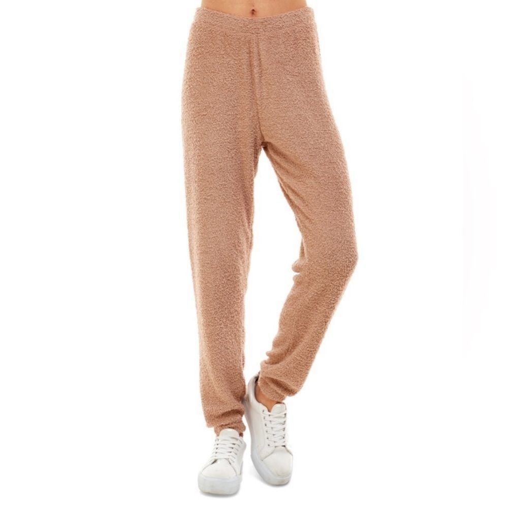 New Ultra Flirt Juniors' Teddy Jogger Pants Warm Taupe, Brand New  Large